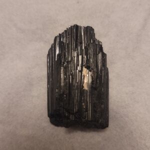 Raw Black Tourmaline Stone Crystal Shield With Added Small Mica Specimen 0.18lbs